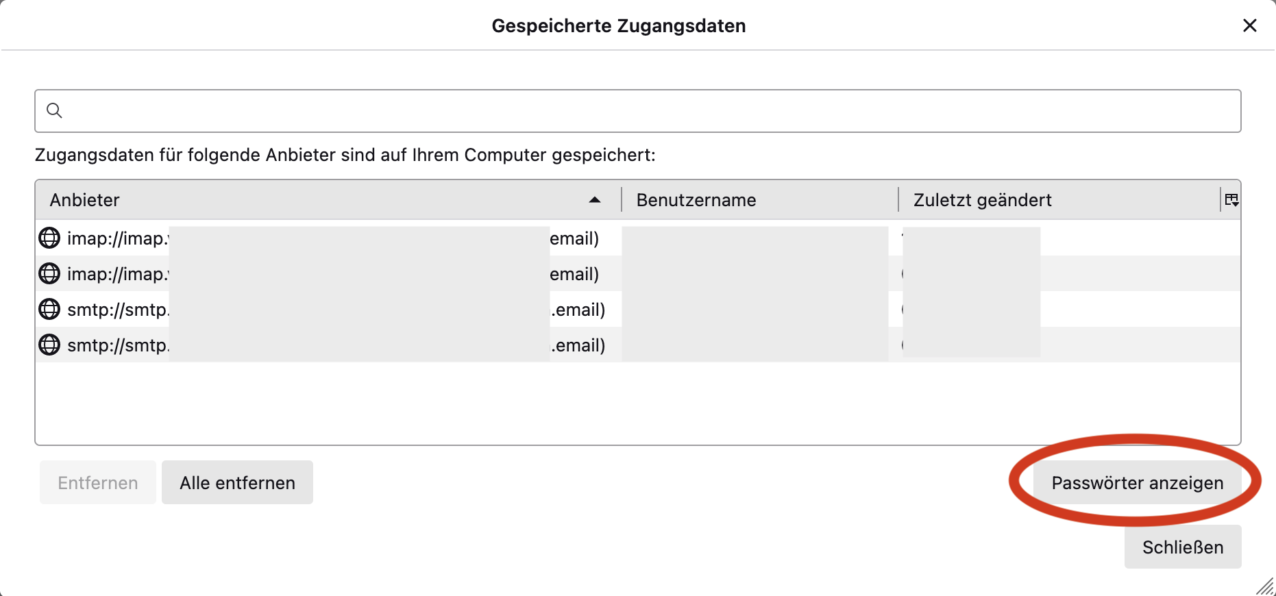 wo finde ich meine gespeicherte passwörter